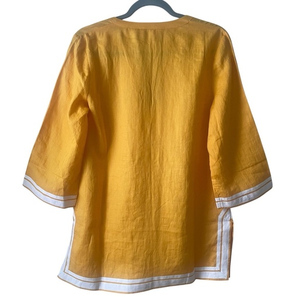 Boden Neck Detail Tunic Top Yellow Size 6 NWT - Picture 8 of 13